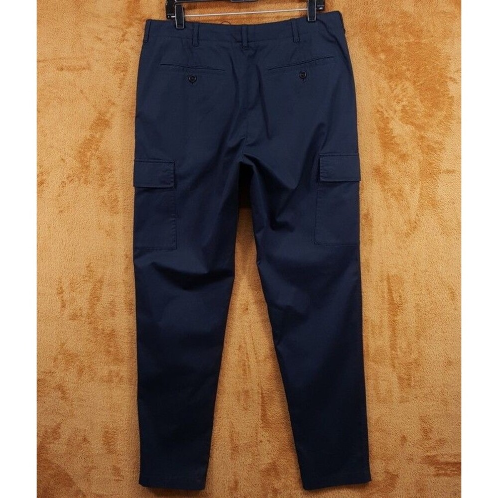 THEORY Pants Mens Size 33 Navy Cargo Drawstring Trouser CURTIS Hanson Twill $245 - Picture 4 of 10